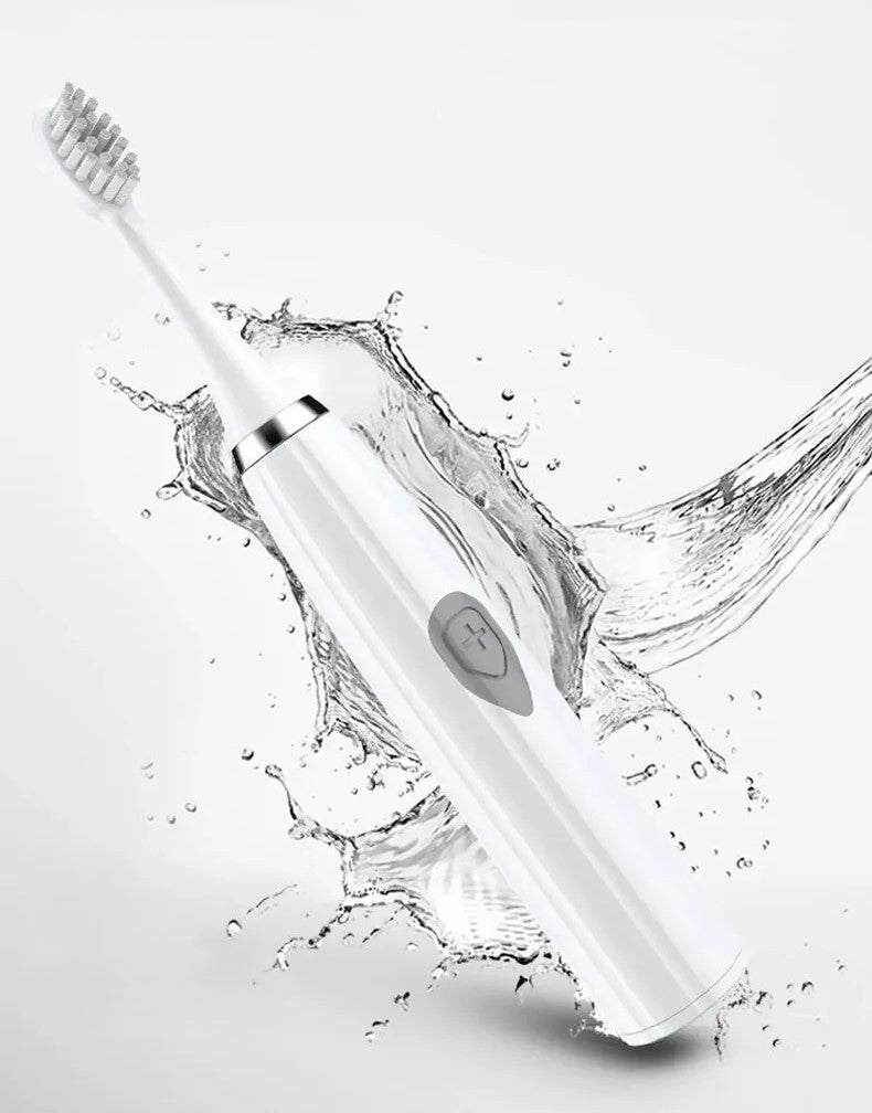 Escova de Dente Elétrica - Com 3 Bicos, Cerdas Macias, Resistente, Bateria Portátil e à Prova D'água